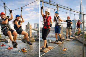 A traveler enjoying outdoor adventure activities in London while exploring the city’s scenic urban landscape.