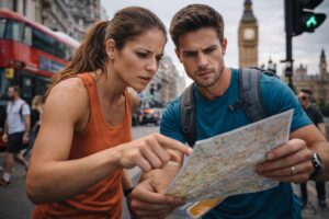 A traveler enjoying outdoor adventure activities in London while exploring the city’s scenic urban landscape.