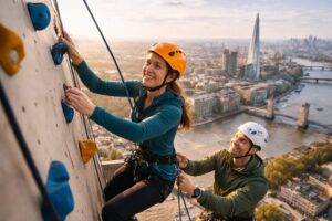 A traveler enjoying outdoor adventure activities in London while exploring the city’s scenic urban landscape.