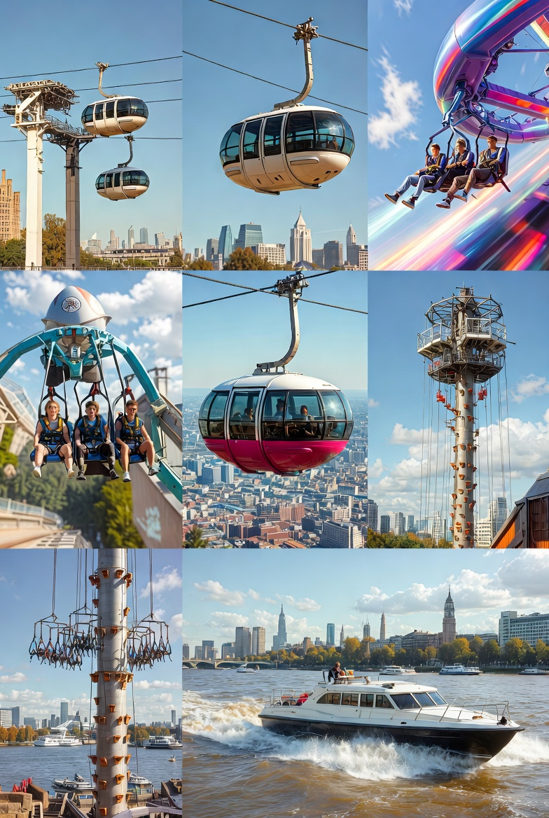 Sky rides and thrill attractions as fun things to do in London with high-speed rides, observation capsules, and city skyline views for adventurous young adults