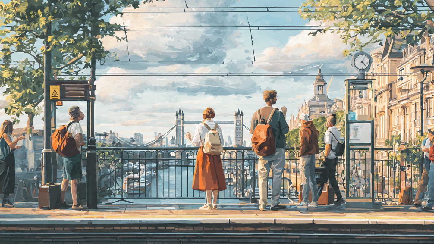 Travelers standing at a London viewpoint near Tower Bridge, reflecting on the final days of a 7 day London itinerary and a relaxed one week in London travel plan
