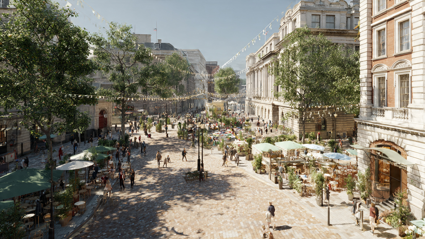 Lively London market street with cafés and pedestrians, showcasing one day in London things to do, local markets, and relaxed urban sightseeing experiences.