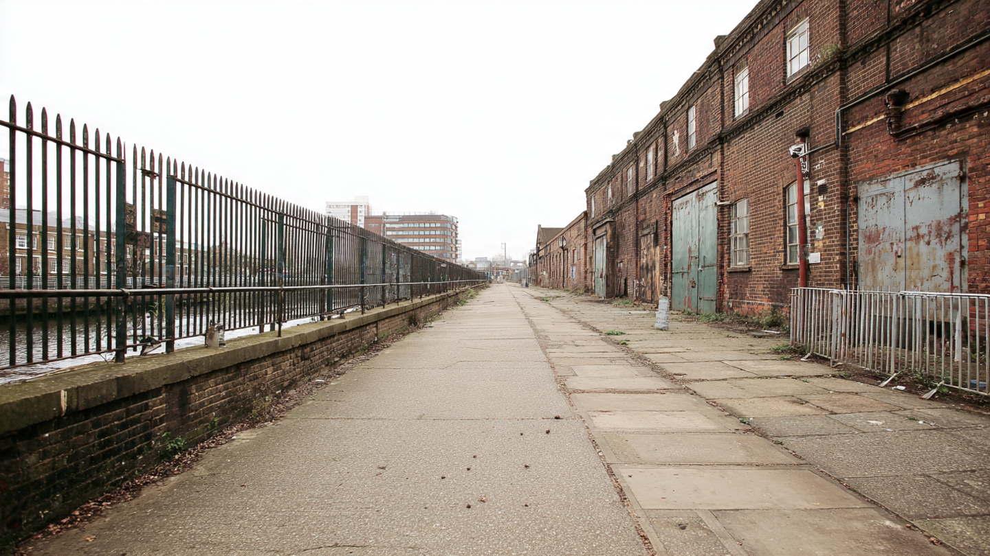 Off-the-beaten-path London walks along a forgotten industrial path showing quiet routes beyond the main tourist areas