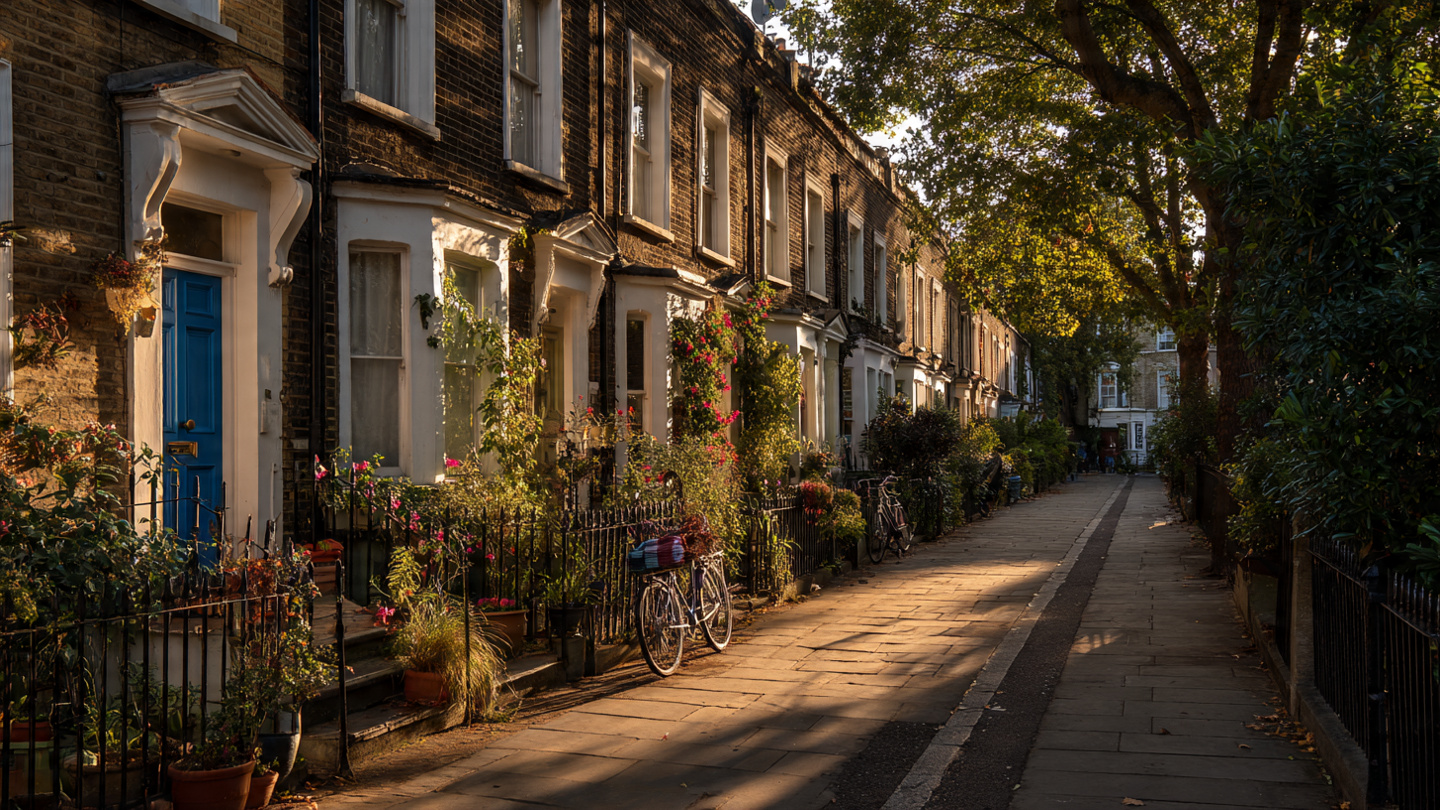 Off-the-beaten-path London walks through a quiet residential street showing everyday local life away from tourist routes