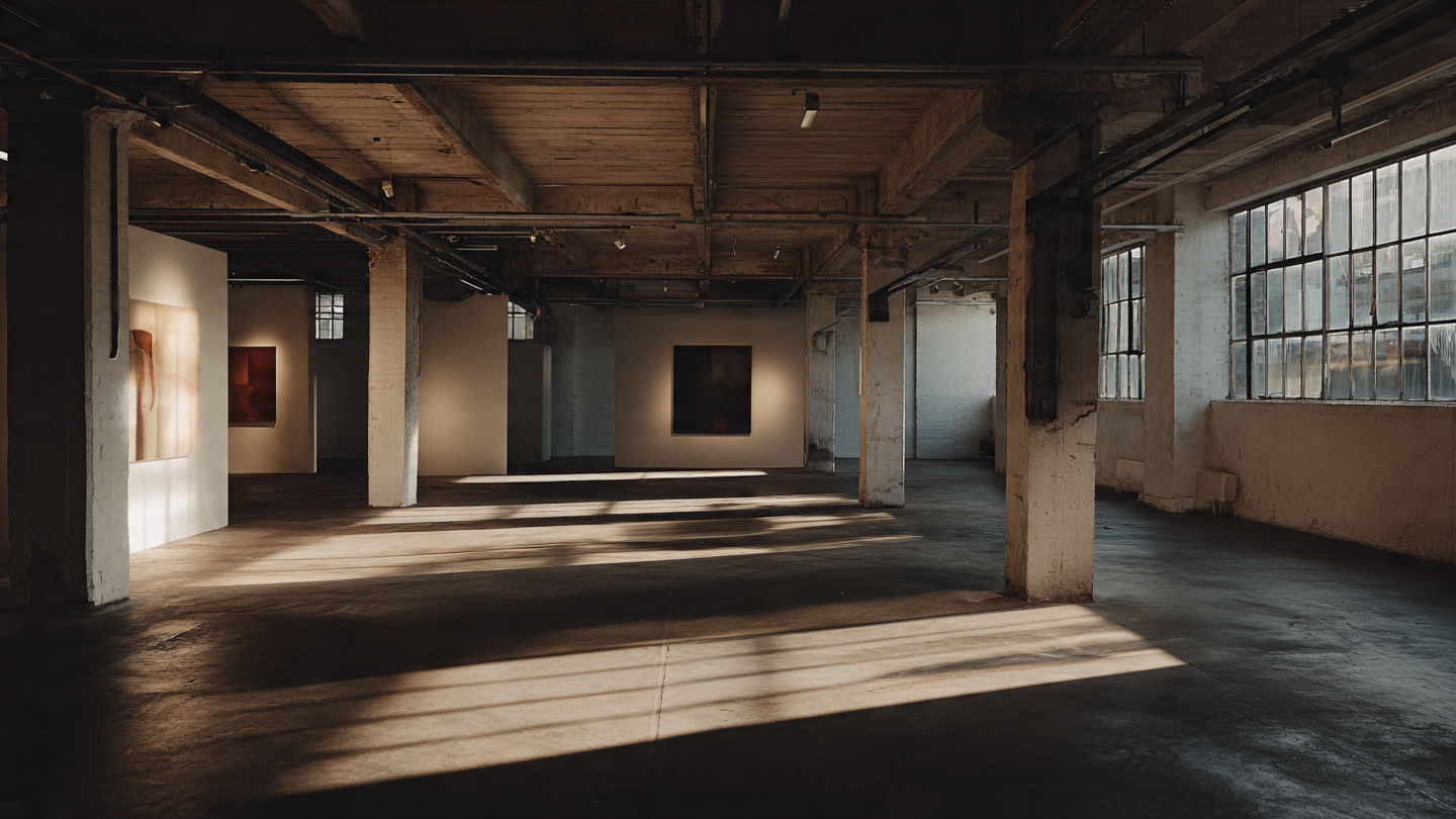 Hidden art spaces in London inside a converted warehouse showcasing alternative gallery spaces with industrial interiors and contemporary art installations
