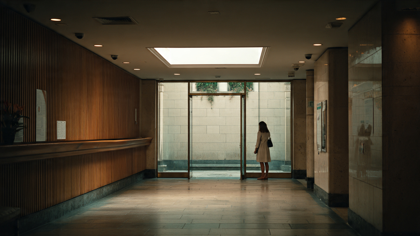 Quiet interior of an everyday London building with soft natural light, showing an unnoticed architectural space that reflects undiscovered London attractions and overlooked places hidden in daily city life